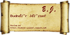 Budnár József névjegykártya